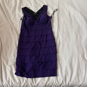 Enfocus Studio Elegant Purple Layered Midi Dress